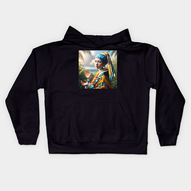 Hula Pearl: Celebrating Prince Kūhiō Day Kids Hoodie by Edd Paint Something